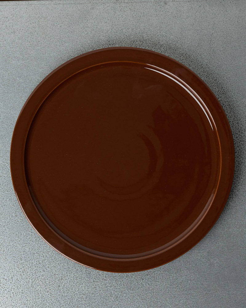 Merci - Stoneware Rimmed Dinner Plate - Pepper Brown