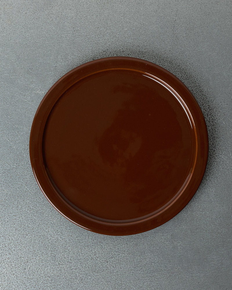 Merci - Assiette Plate À Rebord En Grès - Brun Poivre