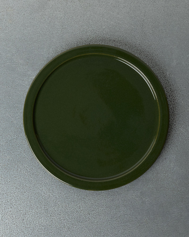 Merci - Stoneware Rimmed Dinner Plate - Cardamom Green