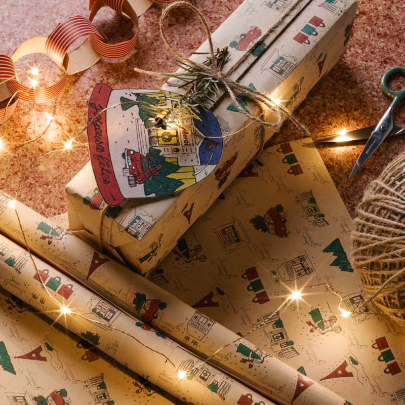 Papier cadeau Merci - Christmas