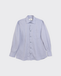 Chemise Merci Paris Colbo Pen à fines rayures bleues, coupe ample en mélange de lyocell et polyamide.