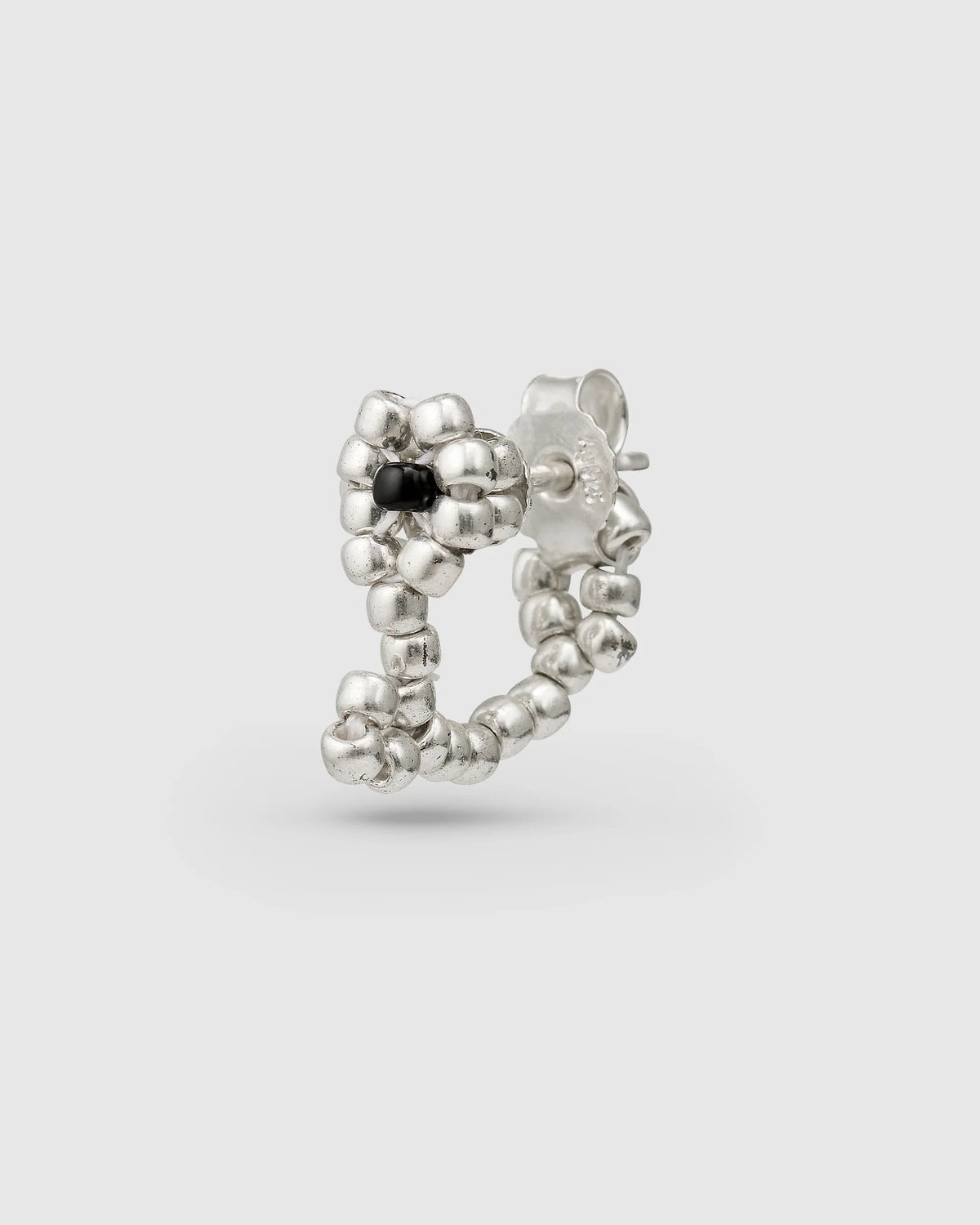 Pura Utz - Crome Flor Huggie Earrings - Silver