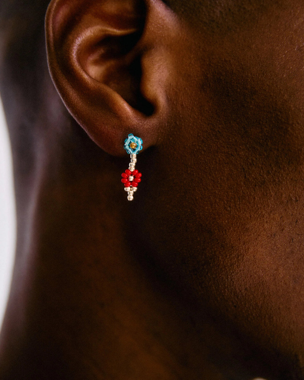 Pura Utz - Mixed Flor Earrings - Bleu