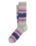 Chaussettes Merci Paris Ant45 Ranua lilas en mohair et alpaga avec effet tie and dye et détails en fil lurex brillant