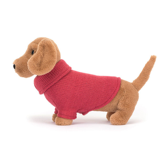 Peluche Teckel - Pull Rose