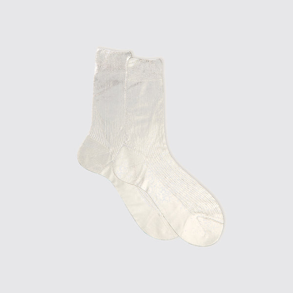 Maria La Rosa - Chaussettes One Ribbed Laminate - Argent