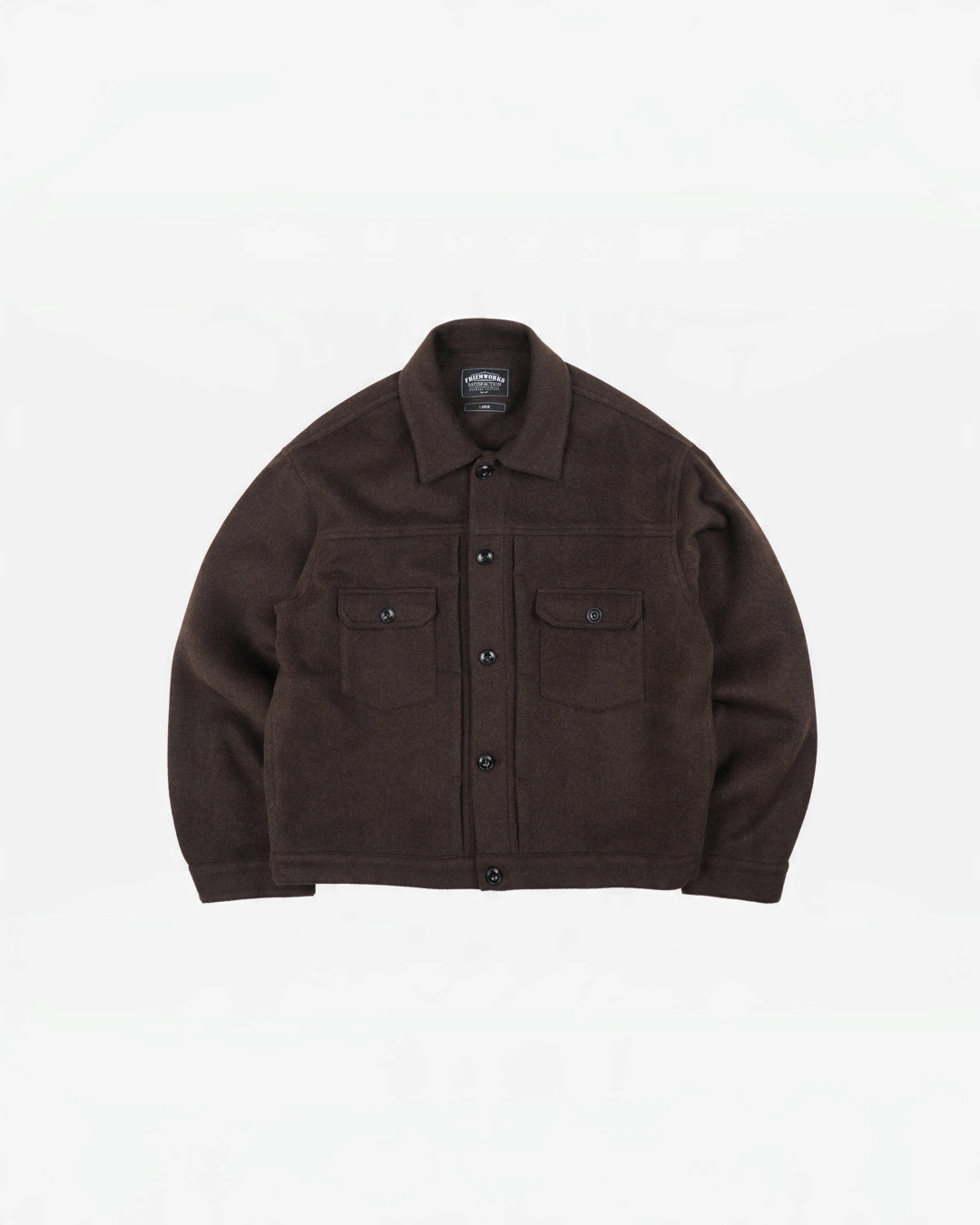 Veste Merci Paris Frizmworks en laine mélangée marron avec poches poitrine boutonnées et col classique