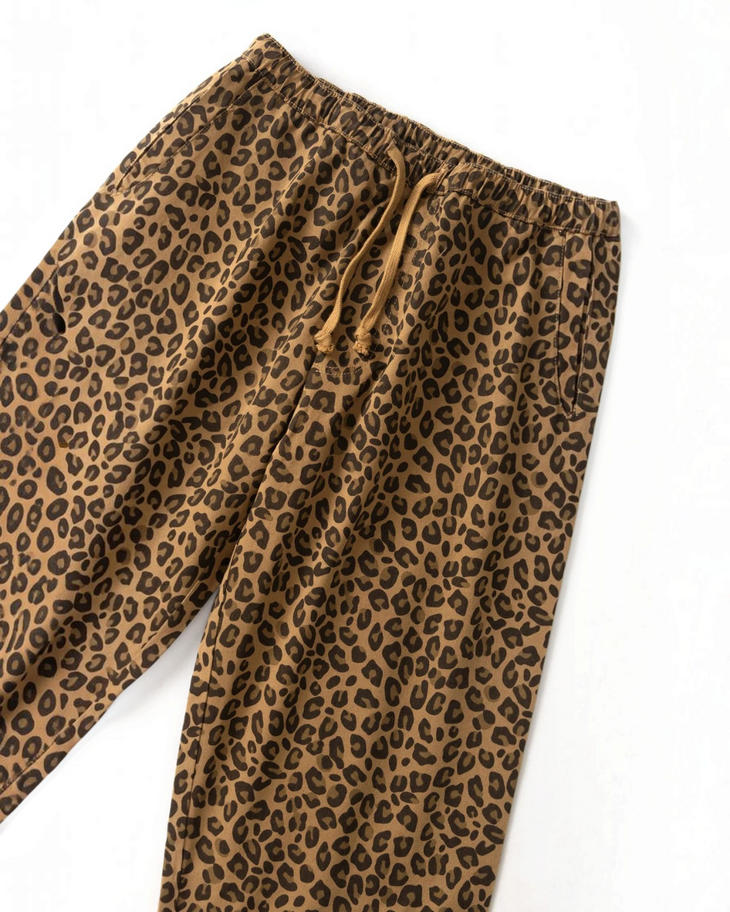 Pantalon de chef Merci Paris Service Works en sergé de coton biologique à motif léopard avec taille élastique