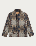 Veste réversible Merci Paris Homecore Swit Dream en jacquard italien multicolore marron avec boutonnage en corozo