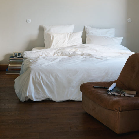 Cotton percale duvet cover - White Chalk