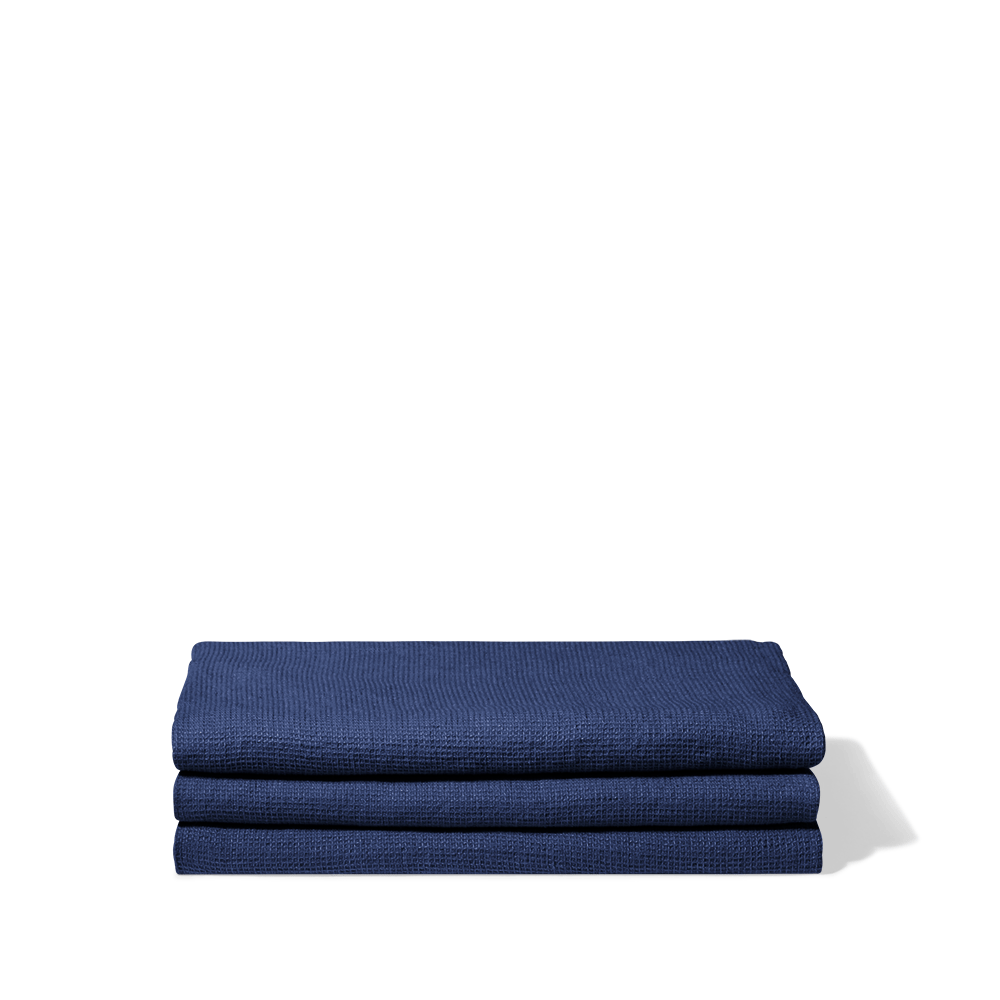 Linen towel - Honeycomb - Shibori Blue – Merci Paris