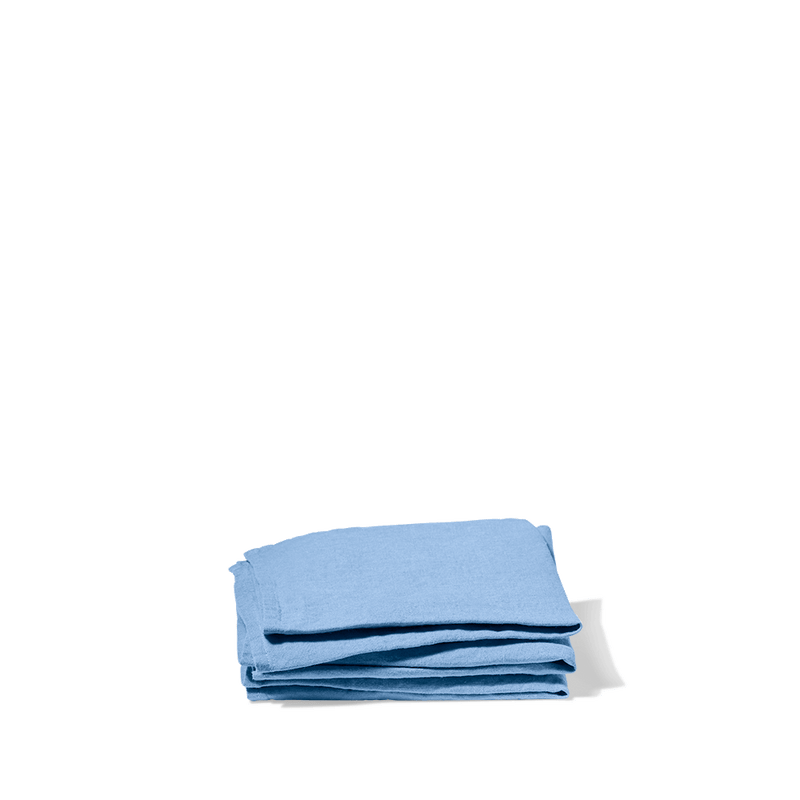 Serviette de table en lin lavé - Bleu Tyrrhénien