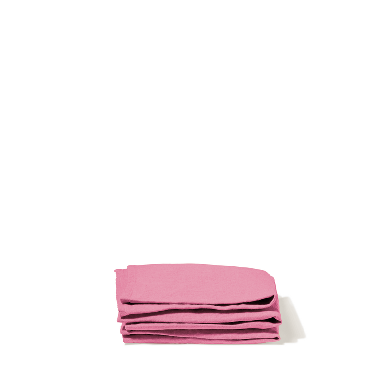 Serviette de table en lin lavé - Rose Garance