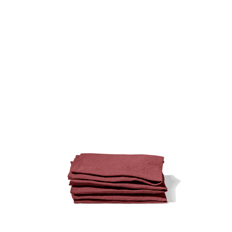 Serviette de table en lin lavé - Rouge Pompei