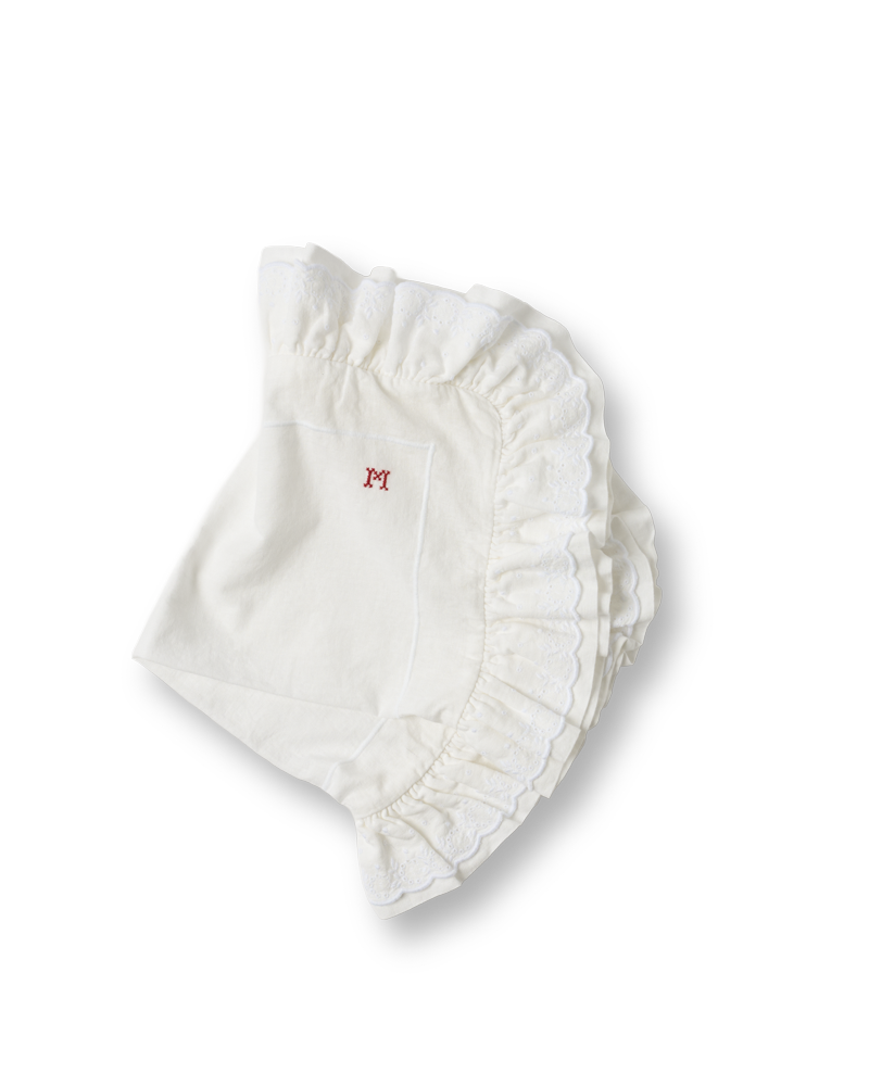 Merci - Embroidered linen placemat - 02 Eyelet