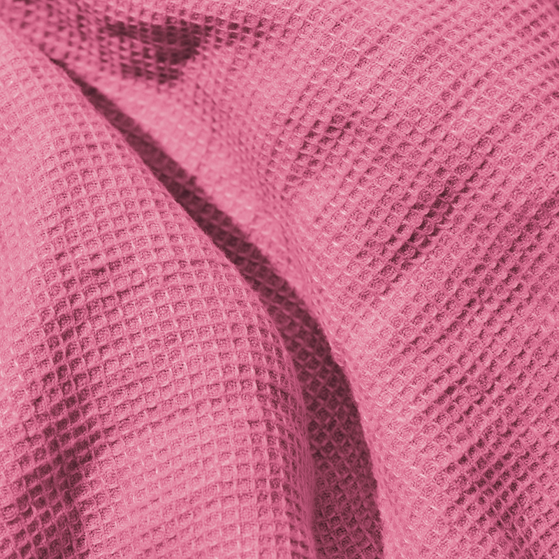 Serviette de bain invité en lin - Nid d'abeille - Rose Garance