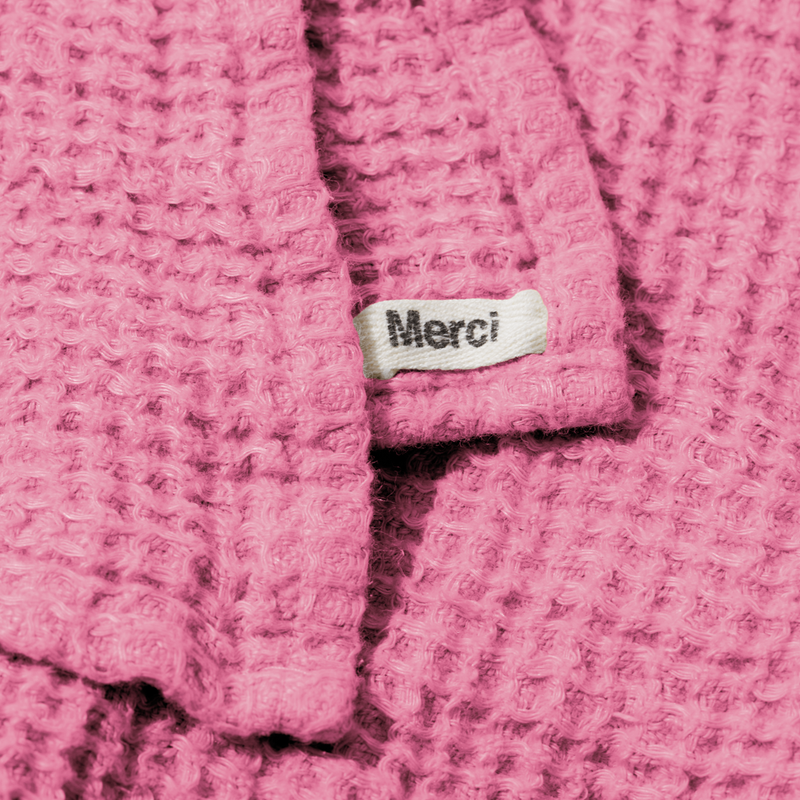 Serviette de bain en lin - Waffle - Rose Garance