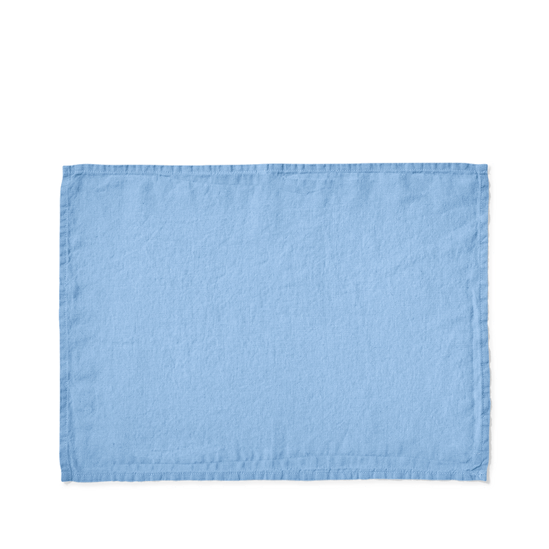 Set de table en lin lavé - Bleu Tyrrhénien