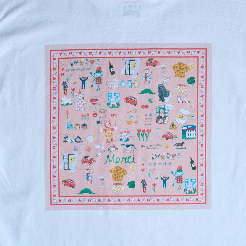 Merci x Shia McShia - T-shirt - Blanc & Rose