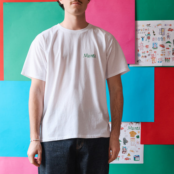 Merci x Shia McShia - T-shirt - Blanc & Vert