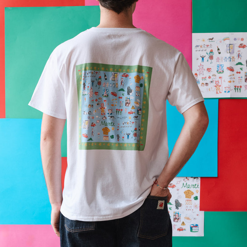 Merci x Shia McShia - T-shirt - Blanc & Vert