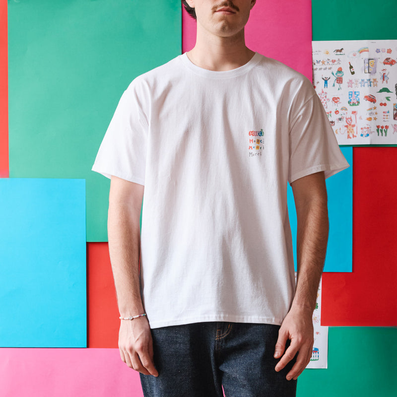 Merci x Shia McShia - T-shirt - Blanc & Rose