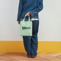 Merci - Tote Bag en coton - Mint & Bleu