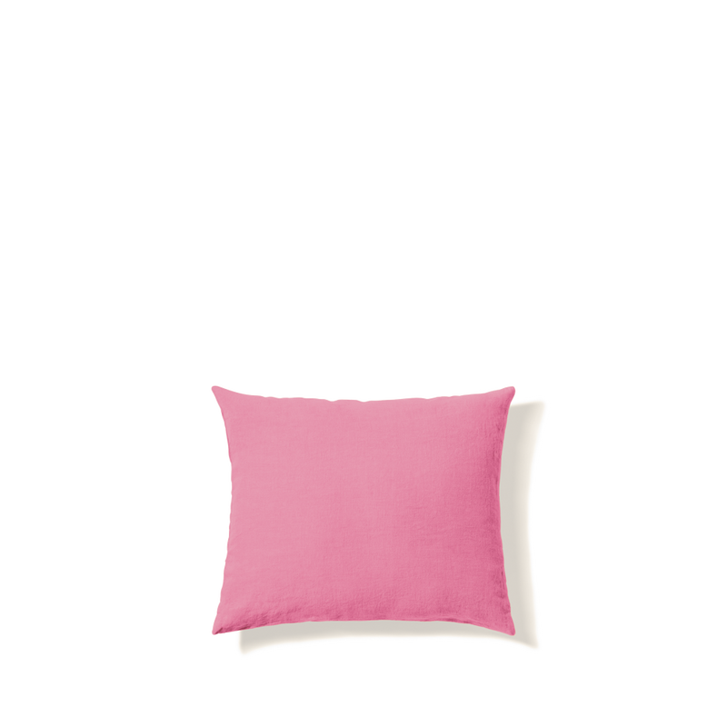 Taie d'oreiller en lin lavé - Rose Garance
