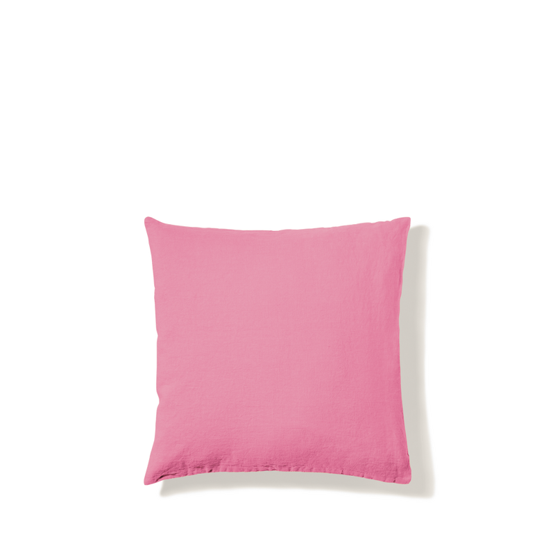 Taie d'oreiller en lin lavé - Rose Garance