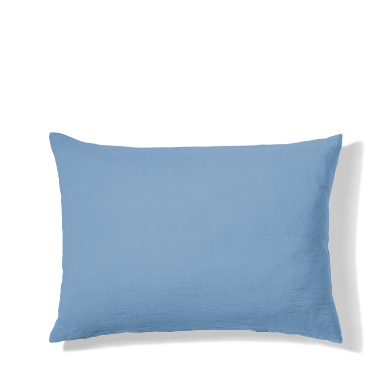 Coussin rectangle en lin lavé - Bleu Primaire