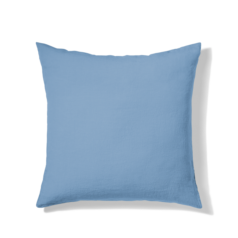 Taie d'oreiller en lin lavé - Bleu Primaire