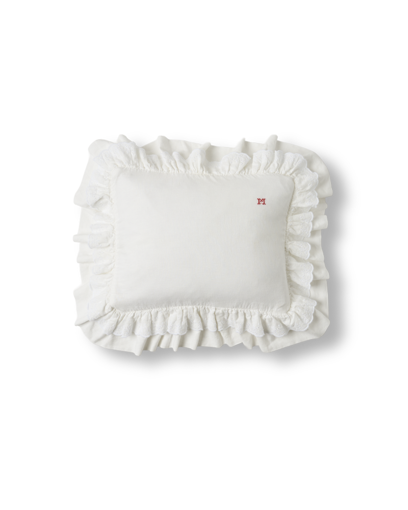 Merci - Embroidered linen pillowcase - 02 Eyelet