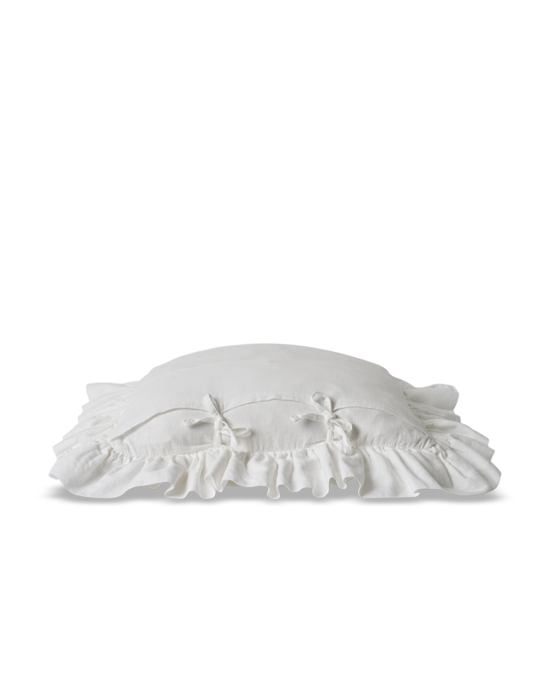 Merci - Embroidered linen pillowcase - 02 Eyelet