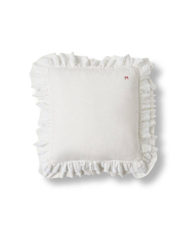 Merci - Embroidered linen pillowcase - 02 Eyelet