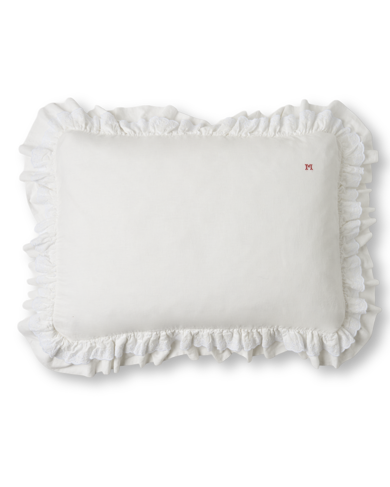 Merci - Embroidered linen pillowcase - 02 Eyelet