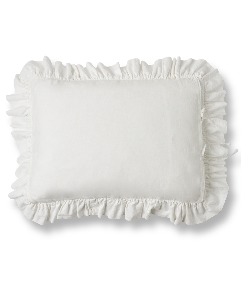 Merci - Embroidered linen pillowcase - 02 Eyelet