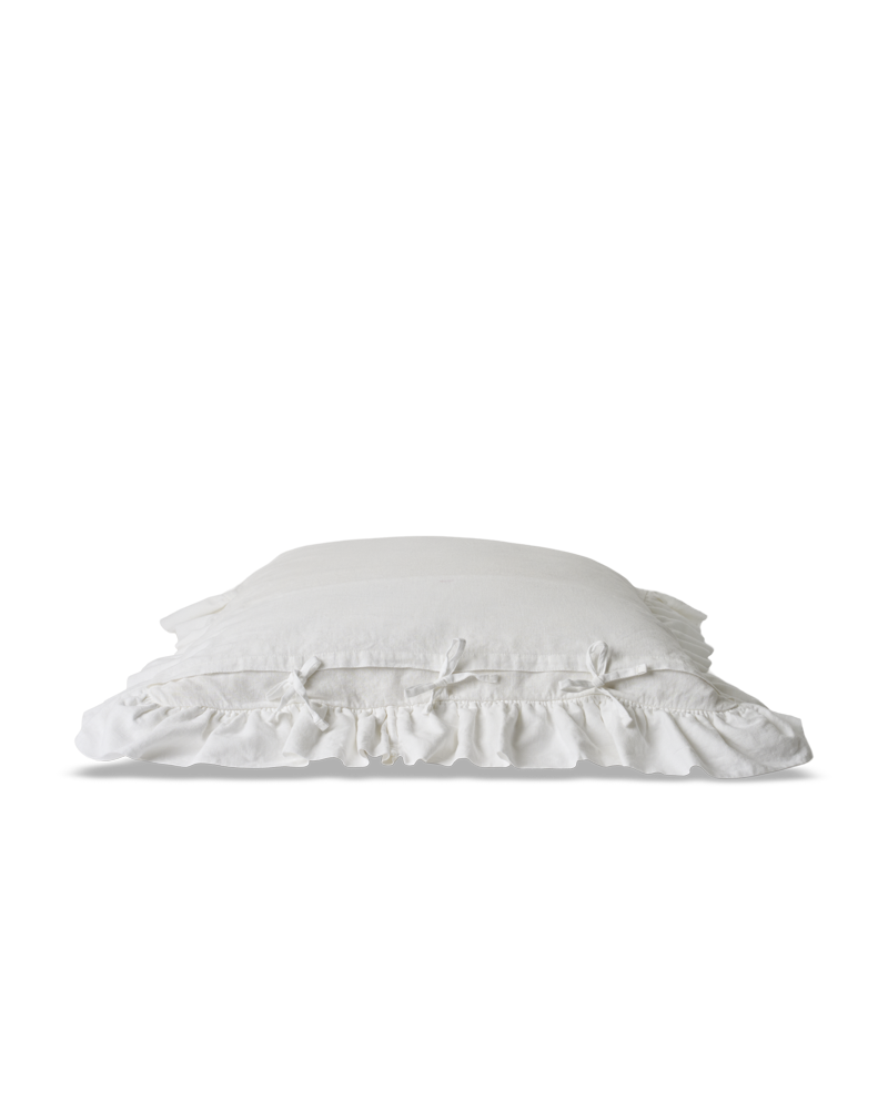 Merci - Embroidered linen pillowcase - 02 Eyelet