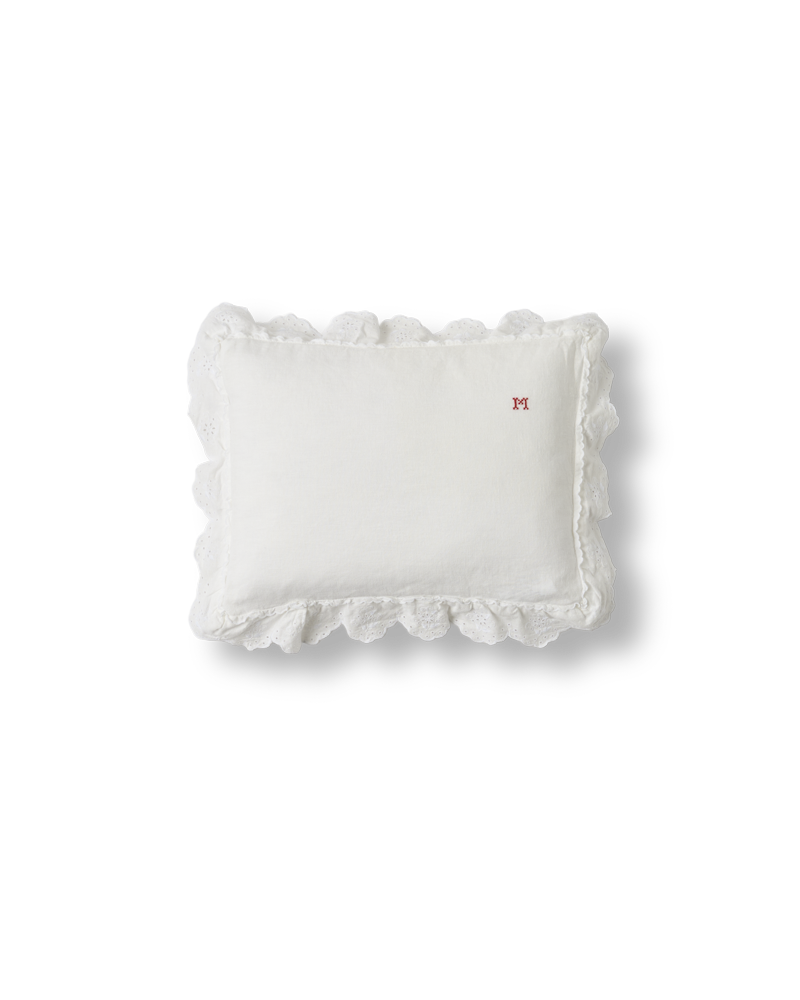 Merci - Embroidered linen pillowcase - 03 Openwork