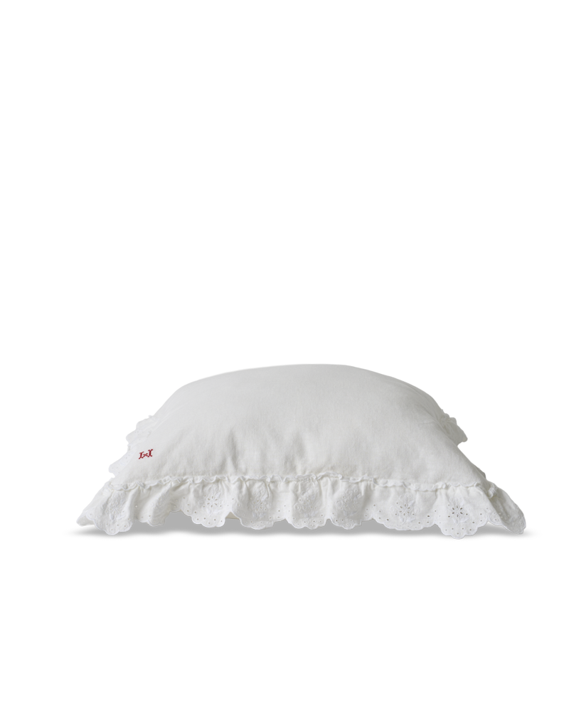 Merci - Embroidered linen pillowcase - 03 Openwork