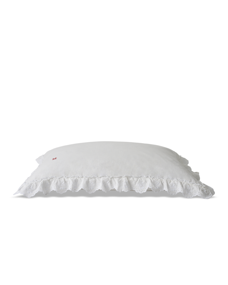 Merci - Embroidered linen pillowcase - 03 Openwork