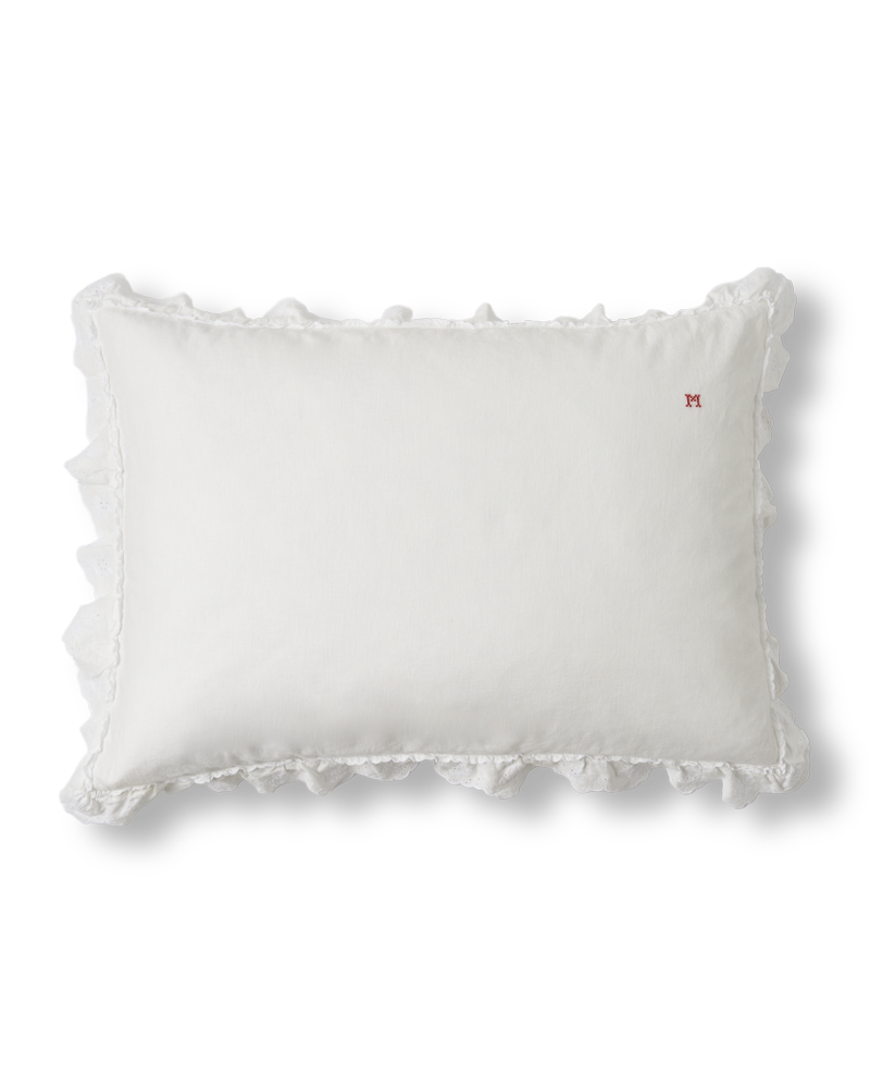 Merci - Embroidered linen pillowcase - 03 Openwork