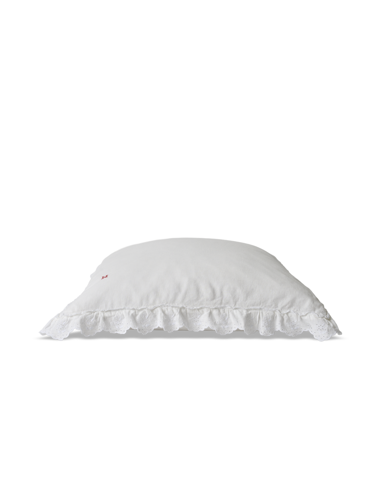 Merci - Embroidered linen pillowcase - 03 Openwork