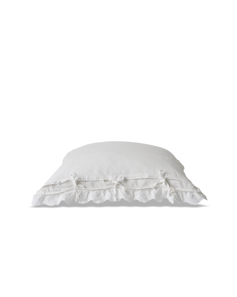 Merci - Embroidered linen pillowcase - 03 Openwork