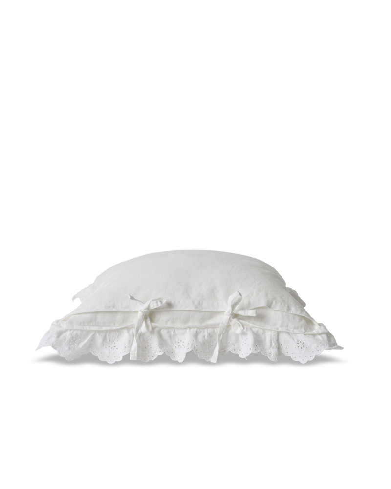 Merci - Embroidered linen pillowcase - 03 Openwork