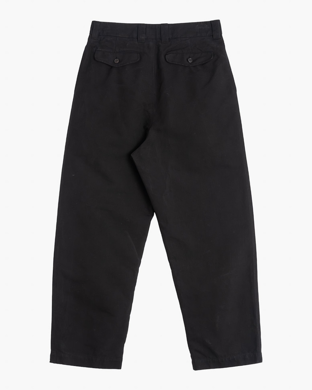 Pantalon Officer Chino noir Merci Paris en coton avec poches arrière boutonnées et coupe ample décontractée