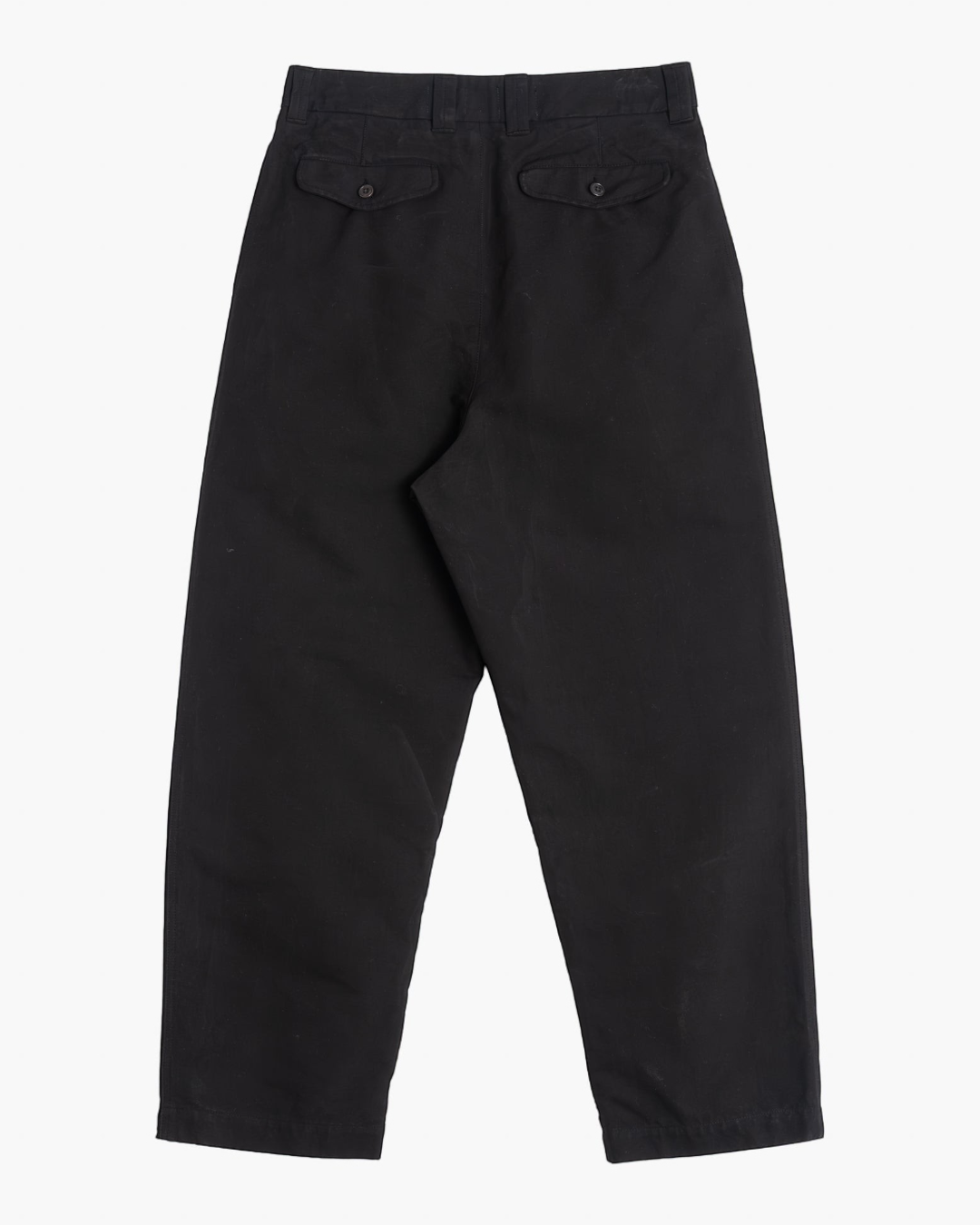 Pantalon Officer Chino noir Merci Paris en coton avec poches arrière boutonnées et coupe ample décontractée