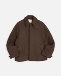 Veste oversize Merci Paris YMC Harrison en drap de laine marron avec col à patte amovible et poches à rabat
