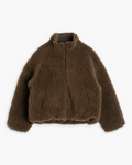 Veste Alpine Jacket Merci Paris Girls Of Dust en fausse fourrure marron shitake avec col montant côtelé
