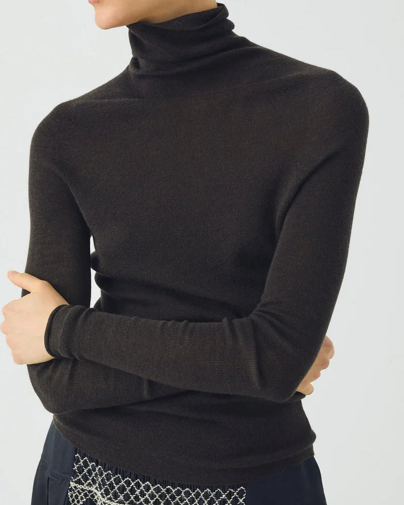 Toast - Pull Col Montant - Brun Ocre