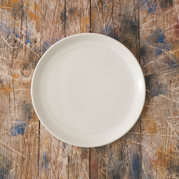 Assiette plate en grès fin - Blanc